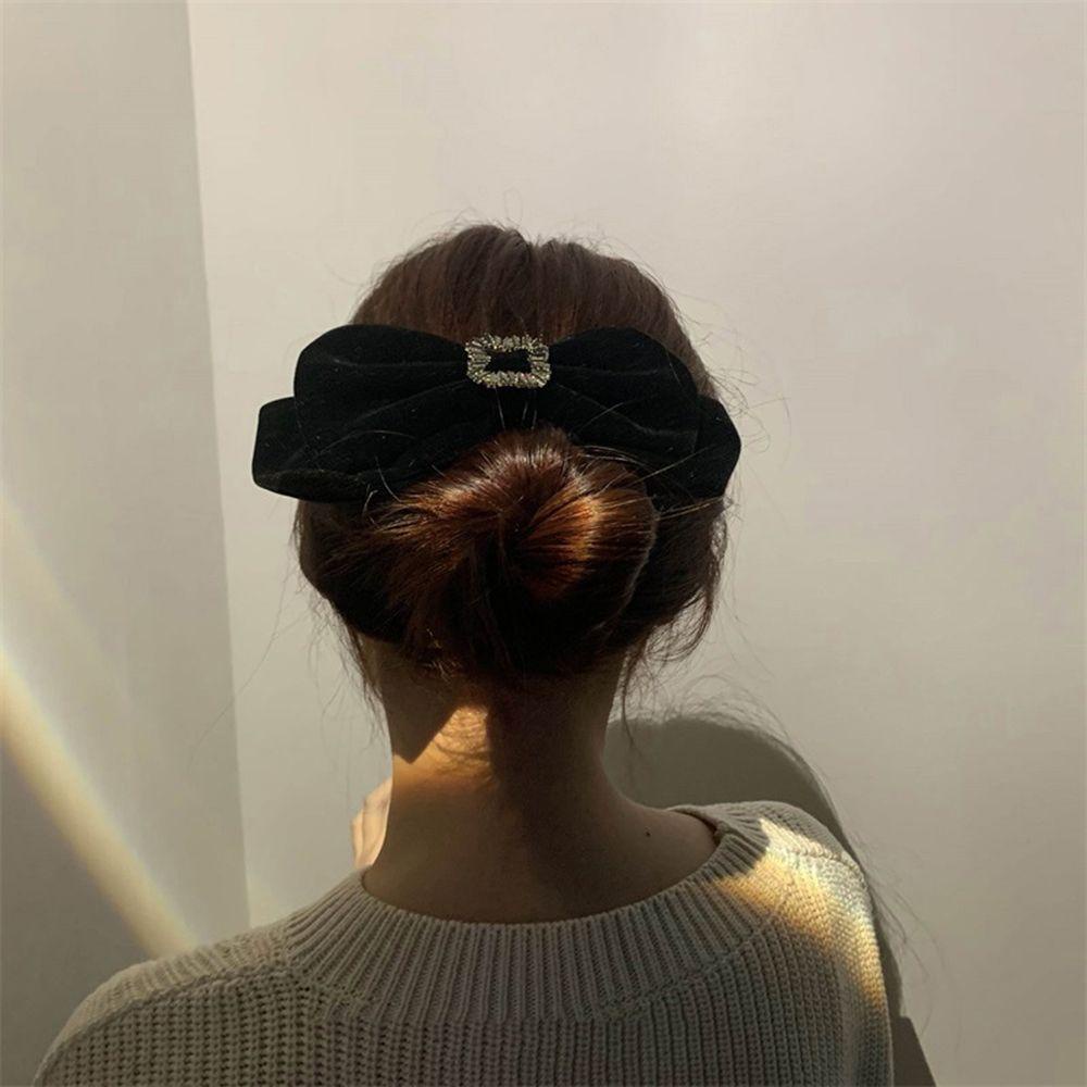 Kẹp Tóc Nơ Bằng Nhung Phong Cách Vintage Sáng Tạo Dành Cho Nữ