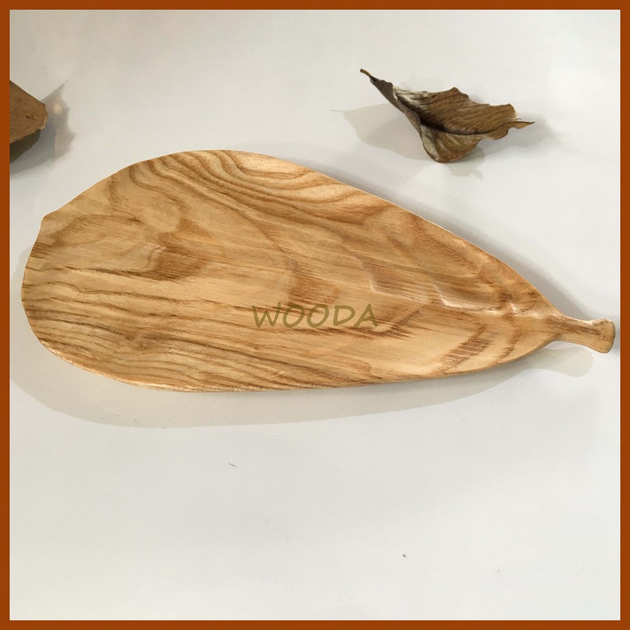 Khay Hình Chiếc Lá Bàng - Khay Gỗ Tự Nhiên Decor Độc Đáo