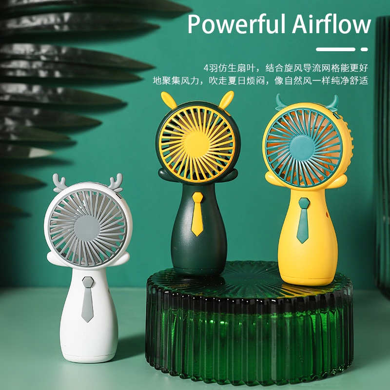 Quạt Mini 3 Tốc Độ Không Gây Ồn Kèm Sạc USB Tiện Dụng Chất Lượng Cao