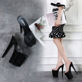 [ORDER] giày cao gót 20cm dây trong hở mũi