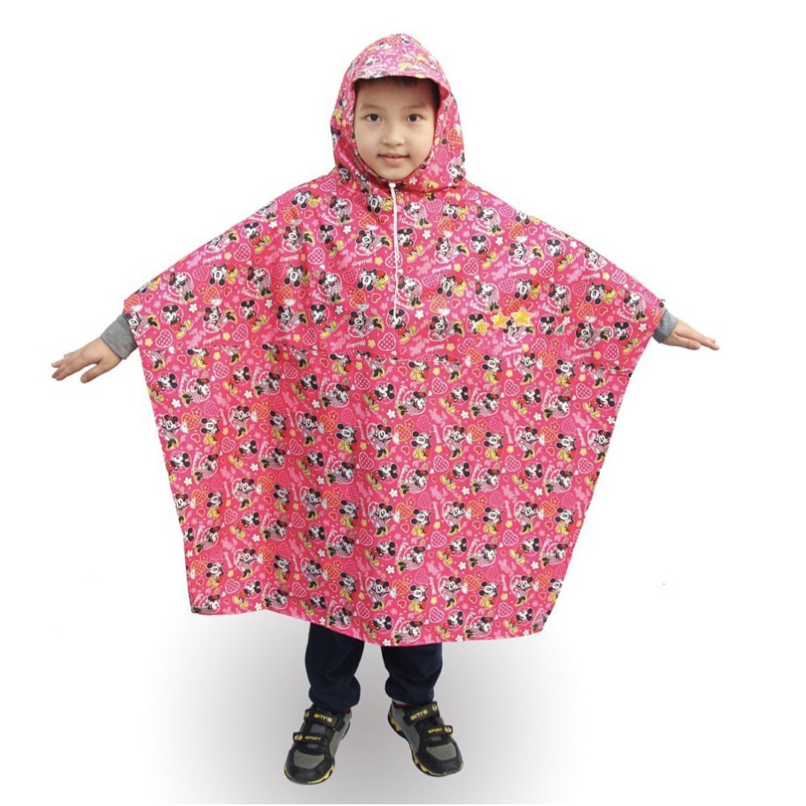 Áo mưa trẻ em dáng choàng cao cấp, áo mưa cánh dơi Áo mưa cho bé hoạt hình 2-10-14 tuổi ngộ nghĩnh siêu cute