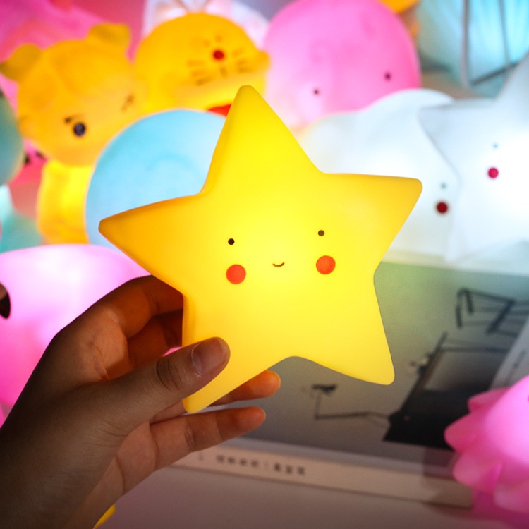 Đèn ngủ silicon hình thú cho bé, đèn ngủ led silicon để bàn siêu cute