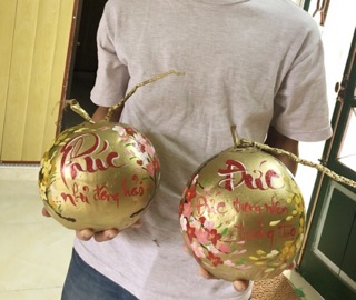 Dừa thư pháp
