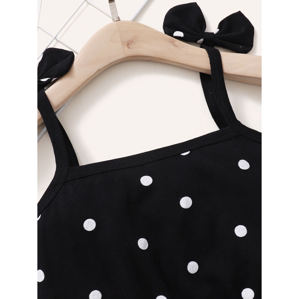 Set đồ MIKRDOO gồm áo hai dây chấm bi và chân váy thời trang mùa hè cho bé gái