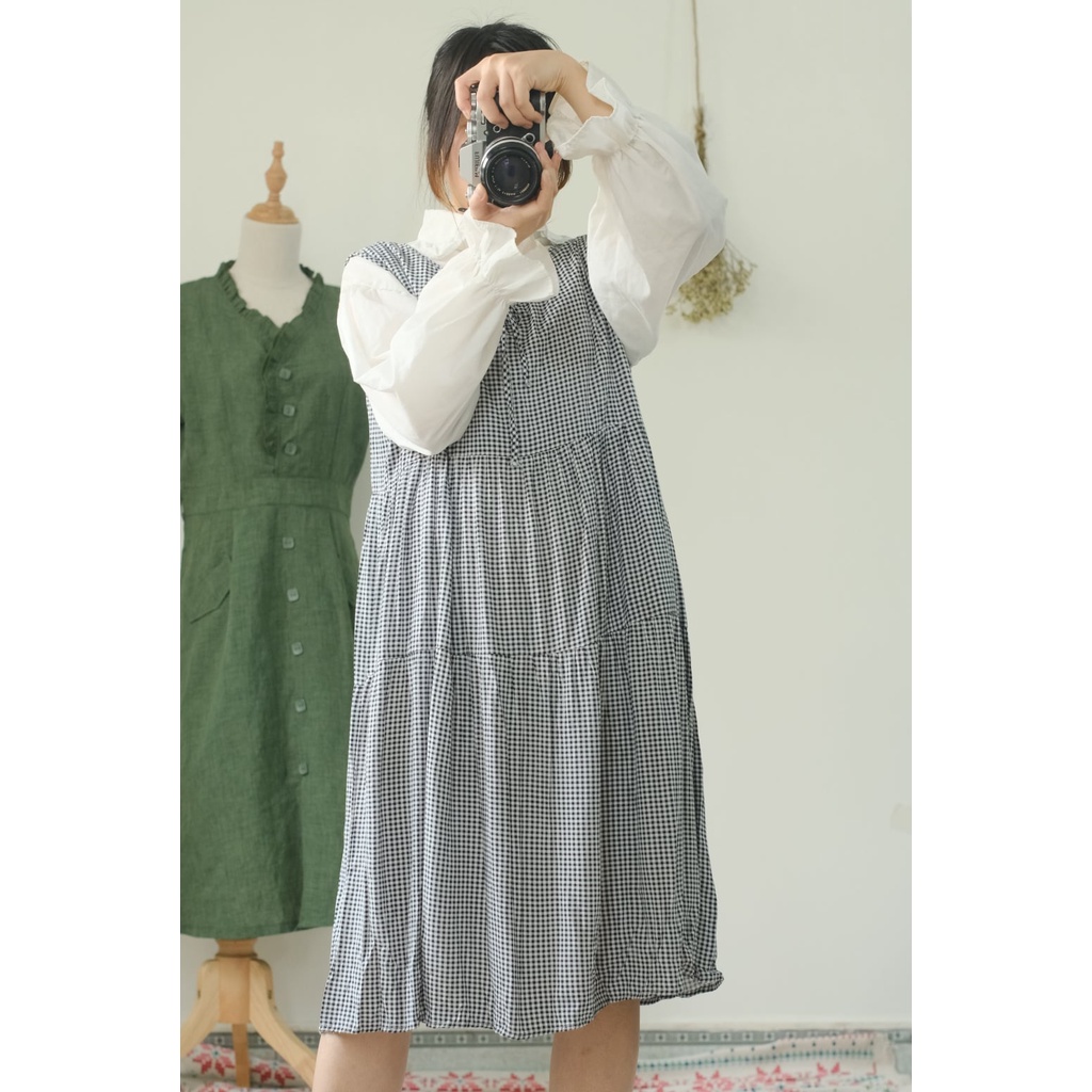 Đầm xô kẻ caro