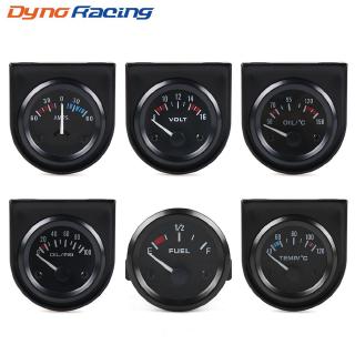 2inch 52MM Đen Volt mét Nhiệt độ nước Đồng hồ đo nhiệt độ dầu Đồng hồ đo báo chí dầu Đồng hồ đo mức nhiên liệu AMP Đồng hồ đo ba thước đo Bộ đồng hồ đo ô tô
