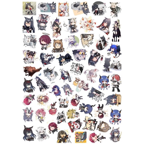 Hình dán Sticker anime Arknights 30-60 hình ép lụa khác nha