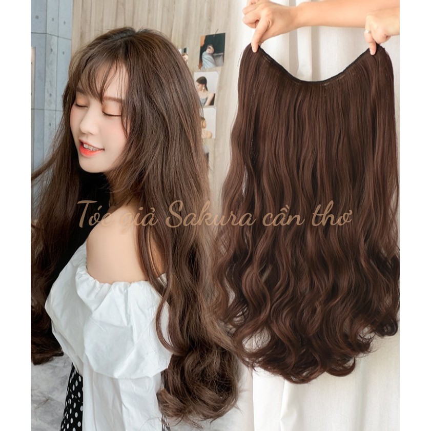 Tóc giả kẹp 6 phím dài 60cm xoăn sóng nước❤️ Free Ship ❤️ Tóc cao cấp chịu nhiệt- video & hình thật