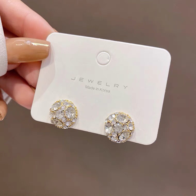 Khuyên tai tròn phong cách retro cổ điển xinh xinh phong cách Hàn quốc trang sức Bemery