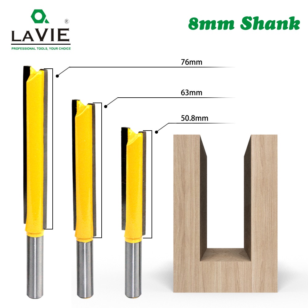 1 Mũi Phay Router Thẳng 8mm Cắt Gỗ Đường Kính 1 / 2 inch