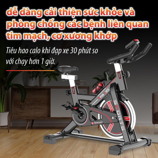 BG Xe đạp tập thể dục cao cấp SPINNING BIKE Model S500 WHITE mới