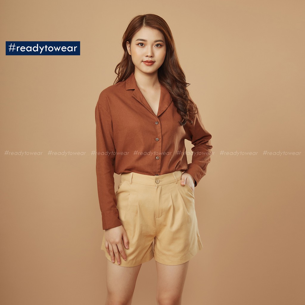 Quần sooc nữ cạp cao - short nữ linen - quần sóc vải đũi nhiều màu SH01 | BigBuy360 - bigbuy360.vn