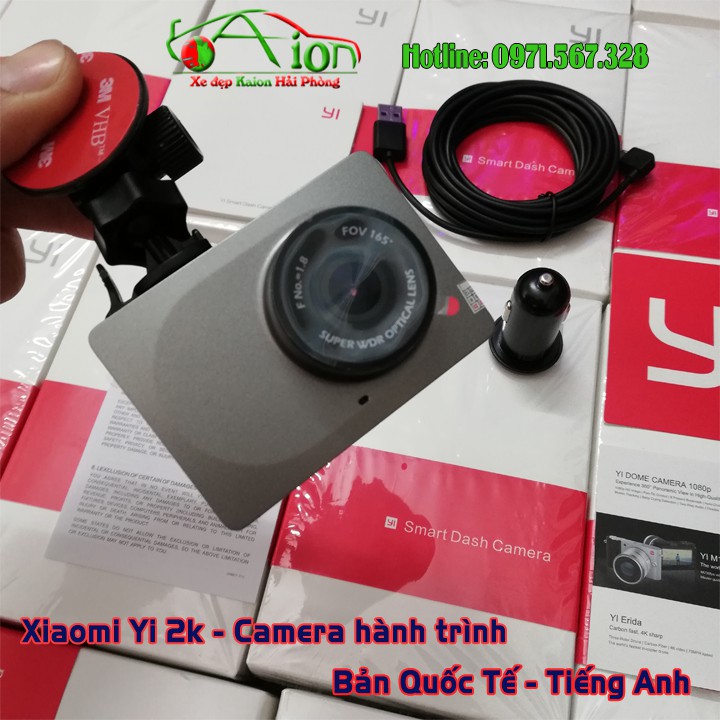 Camera hành trình Xiaomi Yi 2k Phiên Bản Quốc Tế - Tiếng Anh, quay nét 2k 1296p, góc quay 165, Wifi kết nối điện thoại