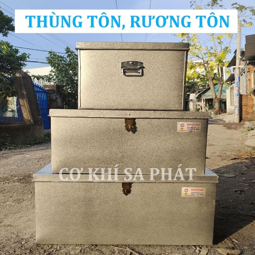 [Hoả tốc 1h] Thùng tôn, rương tôn đựng quần áo, đồ dùng gia đình, tiện ích, siêu bền (kích thước 50 x 35 x 25cm)