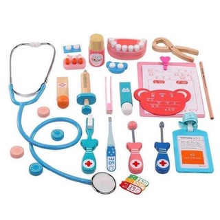 Bộ đồ chơi gỗ bác sĩ gỗ thịt cao cấp