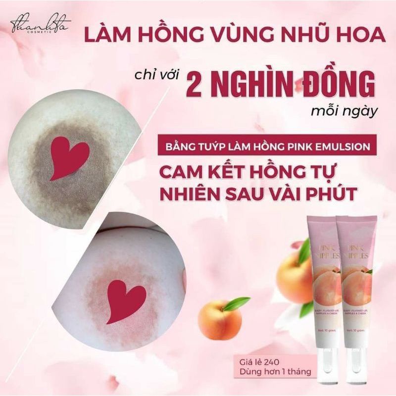 KEM DƯỠNG MÁ HỒNG PINK EMULSION CHO ĐÔI MÁ/MÔI HỒNG HÀO NHANH CHÓNG -THANH TÔ COSMETICS