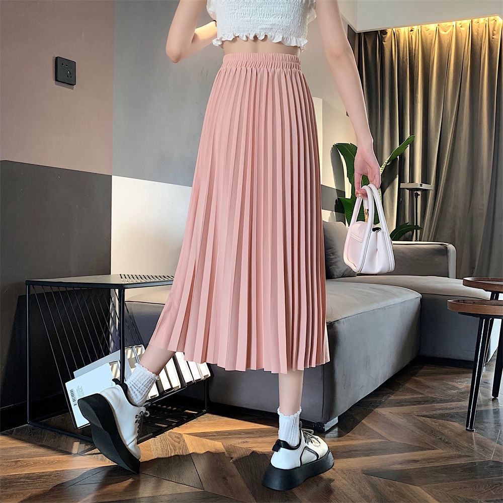 COZOK Chân Váy Xếp Ly Lưng Cao Dáng Ôm Thời Trang Dễ Phối Đồ