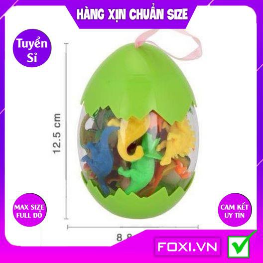 Bộ đồ chơi trứng Khủng Long Foxi-Mô hình nhựa dẻo-siêu bền-sưu tầm-chơi trong nhà-màu sắc bắt mắt-HÀNG  LOẠI TO