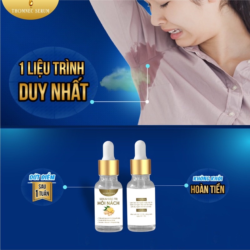 Serum Hôi Nách THOMNEC, Hỗ trợ đặc trị hôi nách Khử mùi hôi chân tay  Ngăn cản sự hoạt động của vi khuẩn
