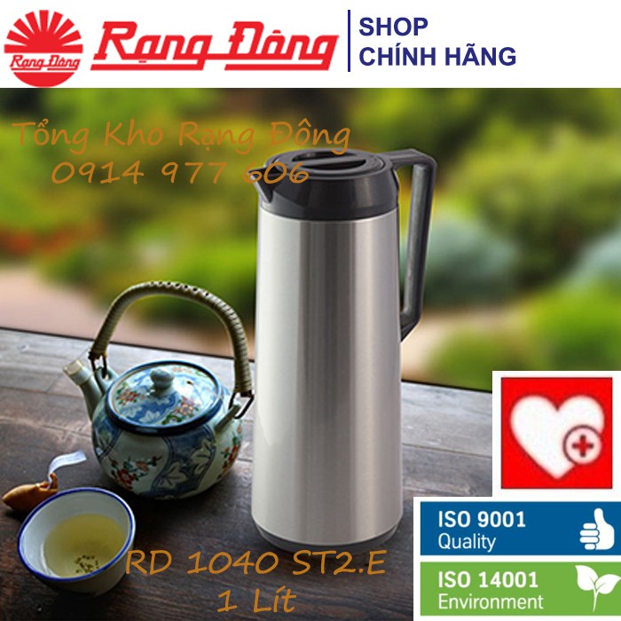 [CHÍNH HÃNG] Phích Đựng Nước Nóng, Pha Trà Rạng Đông 1 lít- Bảo Hành 1 Năm - Model: RD 1040 ST2.E