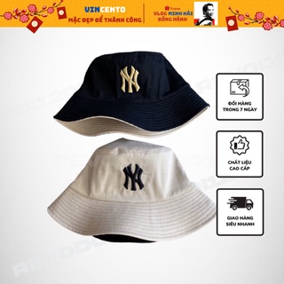 Mũ bucket 2 mặt thêu ny cá tính