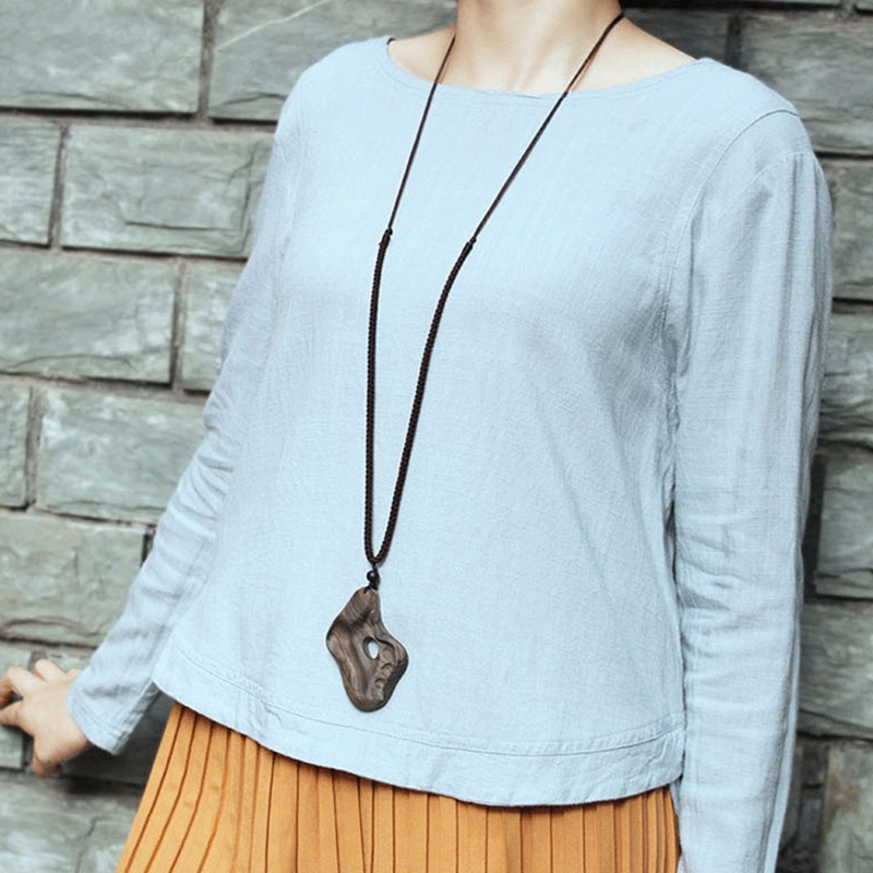 Vòng cổ Mặt Gỗ Phong Cách Retro Cho Nam Nữ