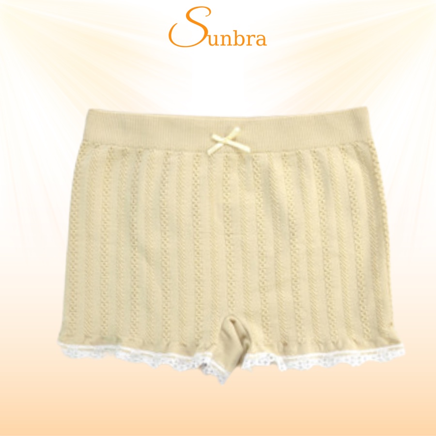 Quần mặc trong váy chất cotton co dãn sọc gân xinh xắn SUNBRA Q450