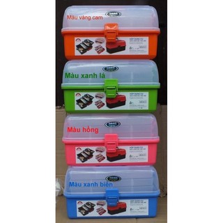 Cốp Nhựa PP Cao Cấp 3 Tầng Đựng Đồ Nail Đa Năng, Hàng Loại 1 (Màu Ngẫu Nhiên) Lệ Quyên