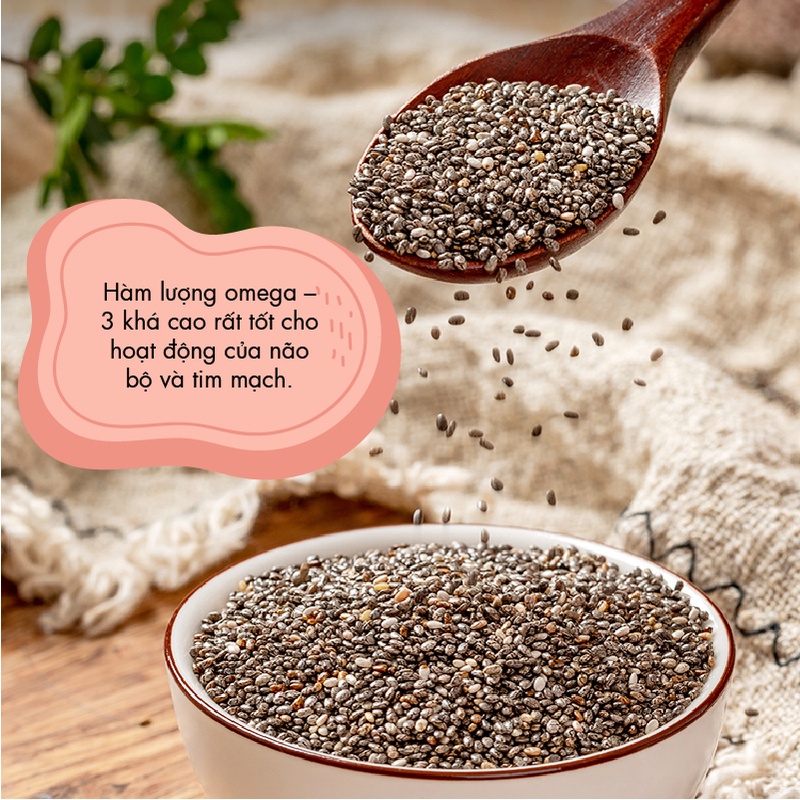 HẠT CHIA SEED TÚI ĐEN giàu chất xơ cho người ăn vặt healthy ăn kiêng lành mạnh ăn chay &amp; mẹ bầu bổ sung chất xơ hiệu quả