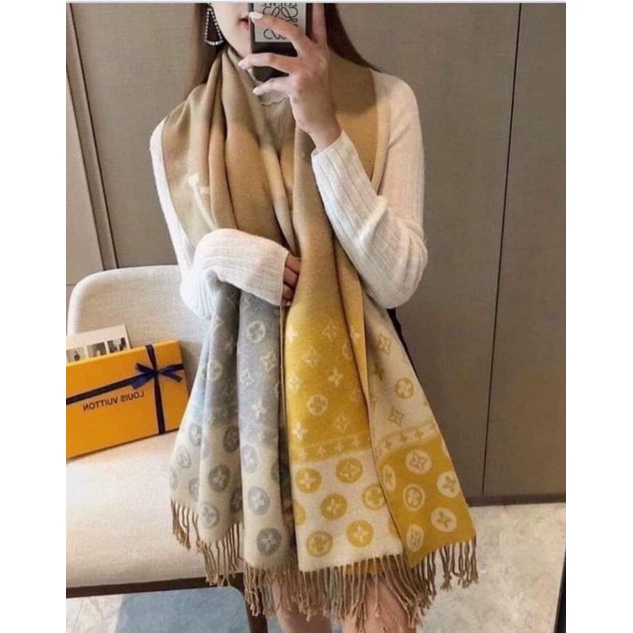 Khăn Choàng Cổ Hiệu LV - Khăn Len Dệt Dày Đẹp Phong Cách Hàn Quốc - Hàng Nhập Quảng Châu Cao Cấp 70x180cm