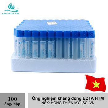 Ống nghiệm kháng đông EDTA Hồng Thiện Mỹ hộp 100 cái