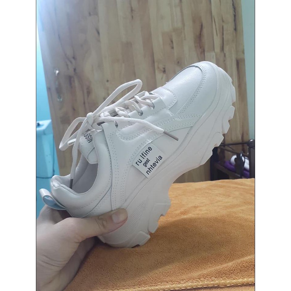 Giày Thể Thao Nữ, Sneaker Nữ  Độn Đế 5Cm, Da Mềm Dáng Ulzzang Hàn Quốc