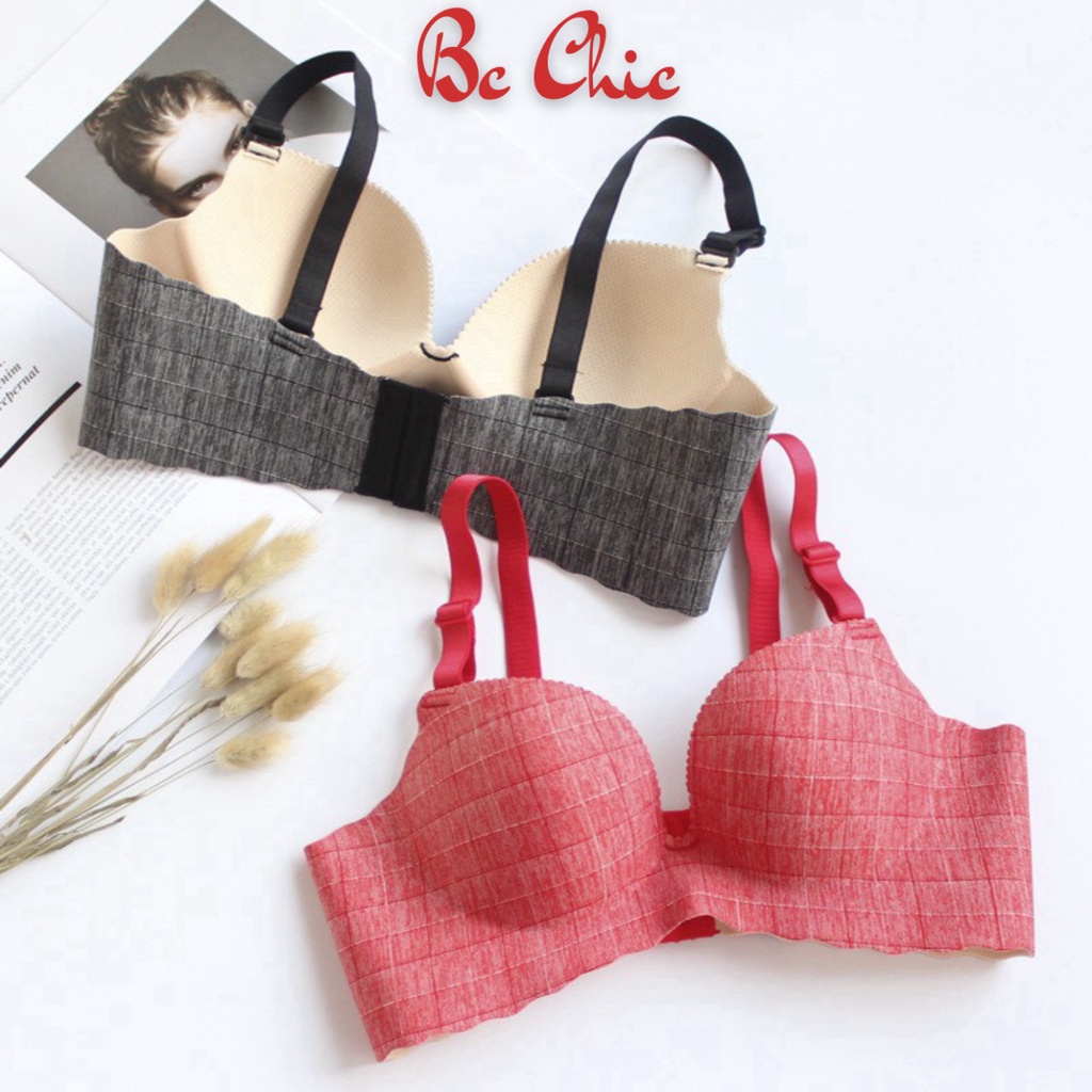 Áo Lót Nữ Nâng Ngực Đúc Su không gọng kẻ đệm nâng ngực quyến rũ mã A04 BC_CHIC LINGERIE