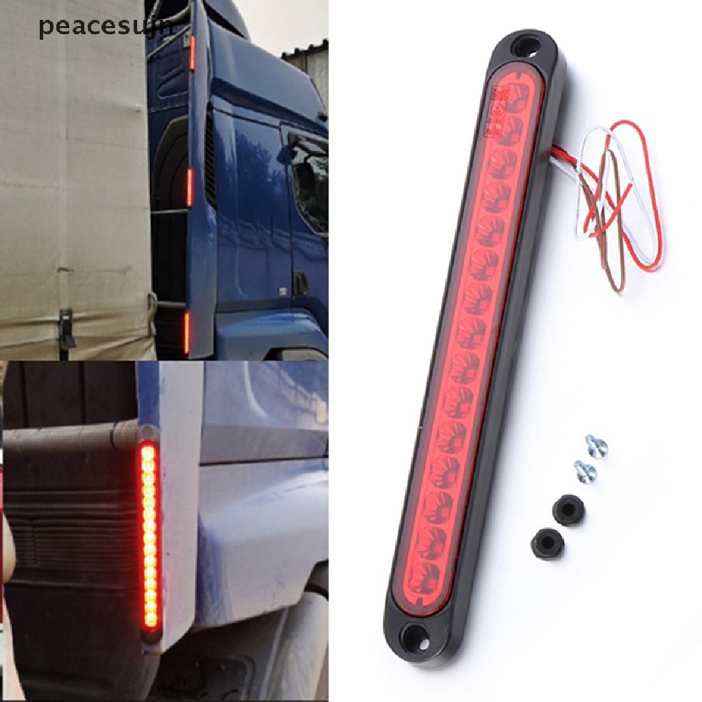 (hot*) 1PC 25CM 15 LED Red Sealed Trailer Truck RV Stop Tail Rear Brake Turn Light Bar peacesujn