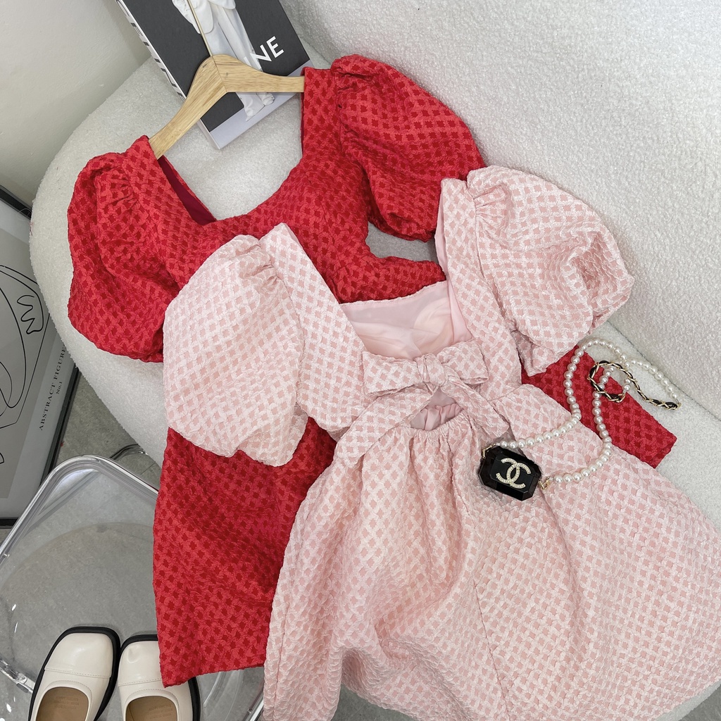 ĐẦM XỐP BABY DOLL NƠ LƯNG TAY BỒNG | BigBuy360 - bigbuy360.vn