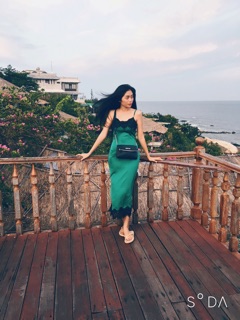 Đầm phi lụa phối ren siêu sexy