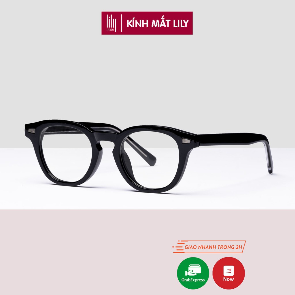 Gọng kính cận nam nữ Lilyeyewear mắt tròn nhựa cao cấp dễ đeo 98315