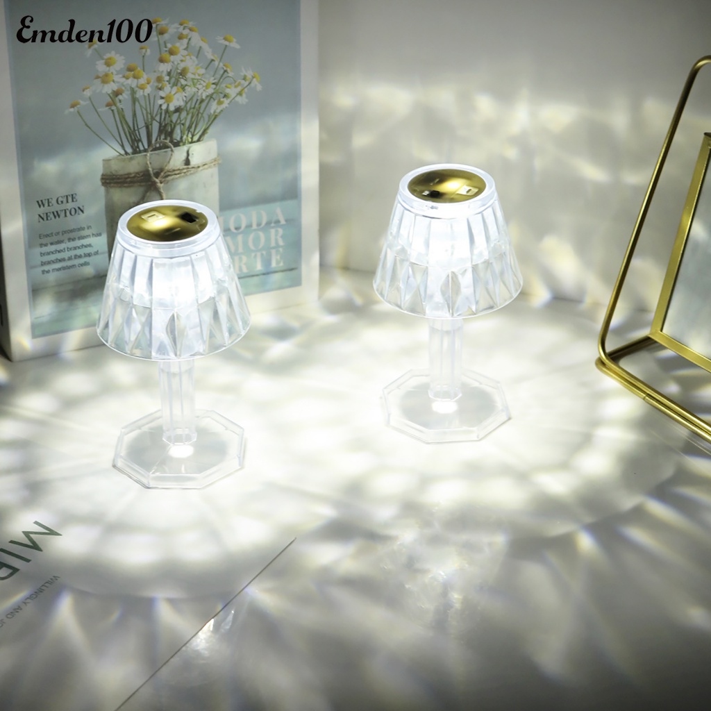 [EMDN] Đèn Ngủ LED Pha Lê Để Bàn Ánh Sáng Ban Đêm Dịch Vụ Dài