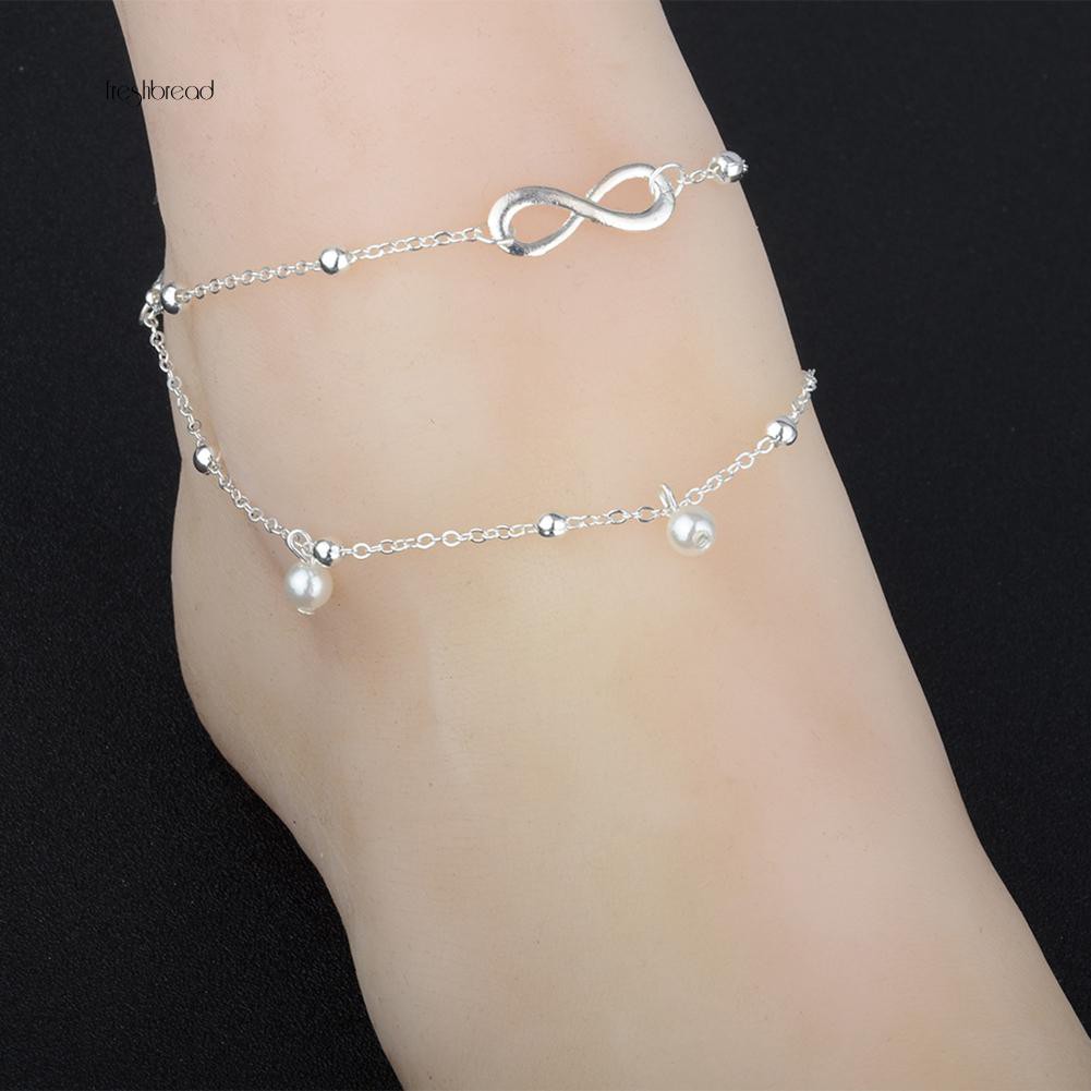 Lắc chân hai lớp đính trang trí mặt vô cực thanh lịch dành cho nữ | BigBuy360 - bigbuy360.vn