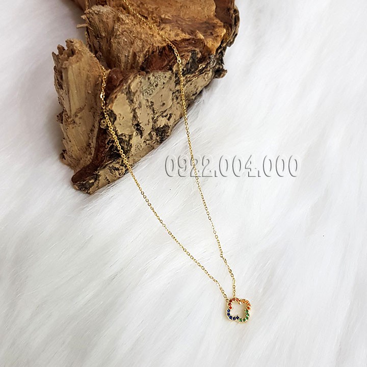 Dây chuyền nữ mặt bông eo vy đính đá 4 màu DZ1479.