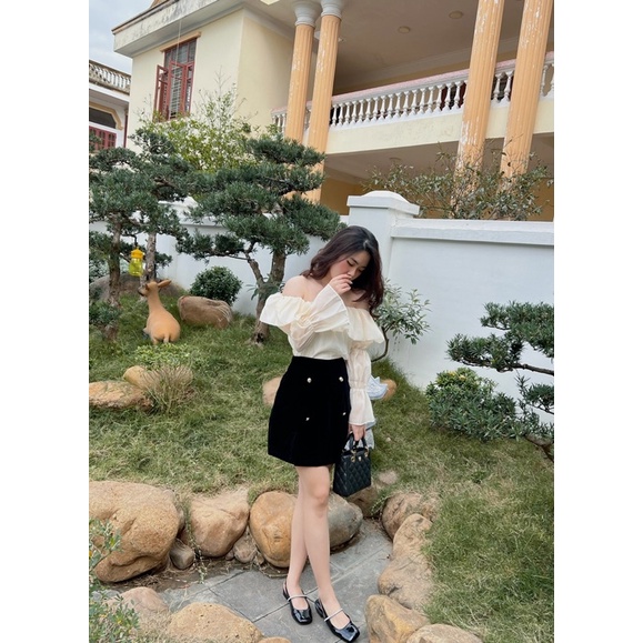 set áo trễ vai cv nhung