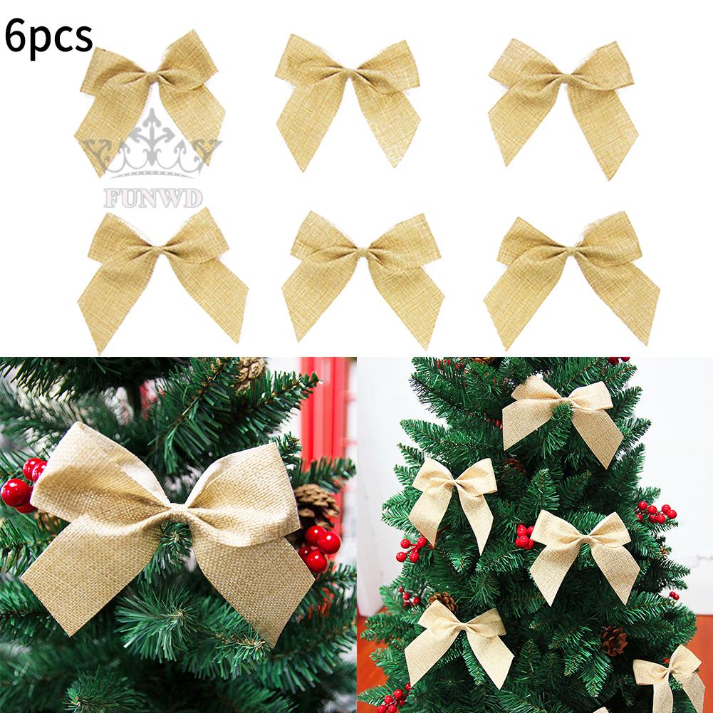 Set 6 Nơ Đính Trang Trí Cây Thông Noel