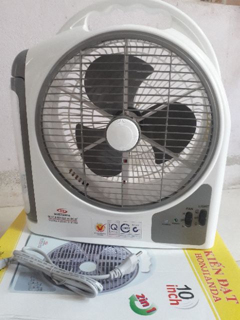 Quạt tích điện honjianda 2 bình ắc quy HJD-FL 203 | BigBuy360 - bigbuy360.vn