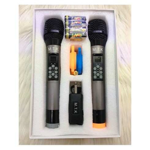 Micro không dây MTK 1 chuyên hát karaoke gia đình, micro oto, thu âm livestream, tùy chỉnh Bass,Treble trên thân mic