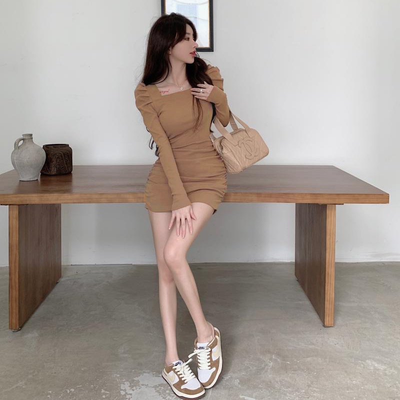 Đầm Hàn Quốc Mùa Thu Ngắn Gợi Cảm Mới Cho Nữ