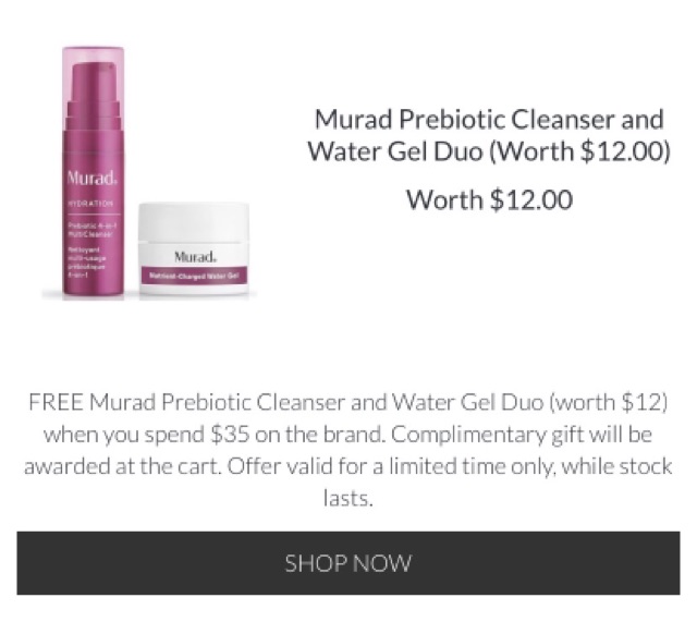 🌺 Bộ dùng thử mini Murad Prebiotic Cleanser and Water Gel Dou