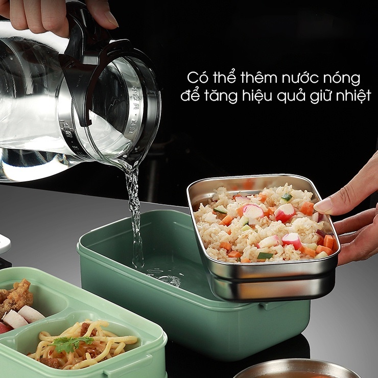 Hộp Cơm Giữ Nhiệt 2 Tầng Lõi INOX 304 Cao Cấp #HC185