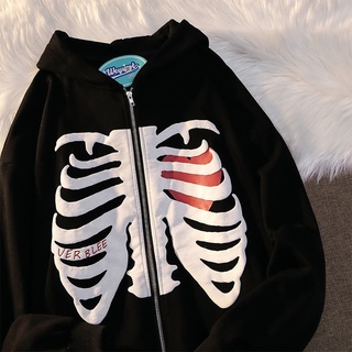 Những năm 90 Phụ nữ Zip-up Y2K Harajuku Áo khoác ngoài quá khổ Áo khoác da ngỗng Hoodie