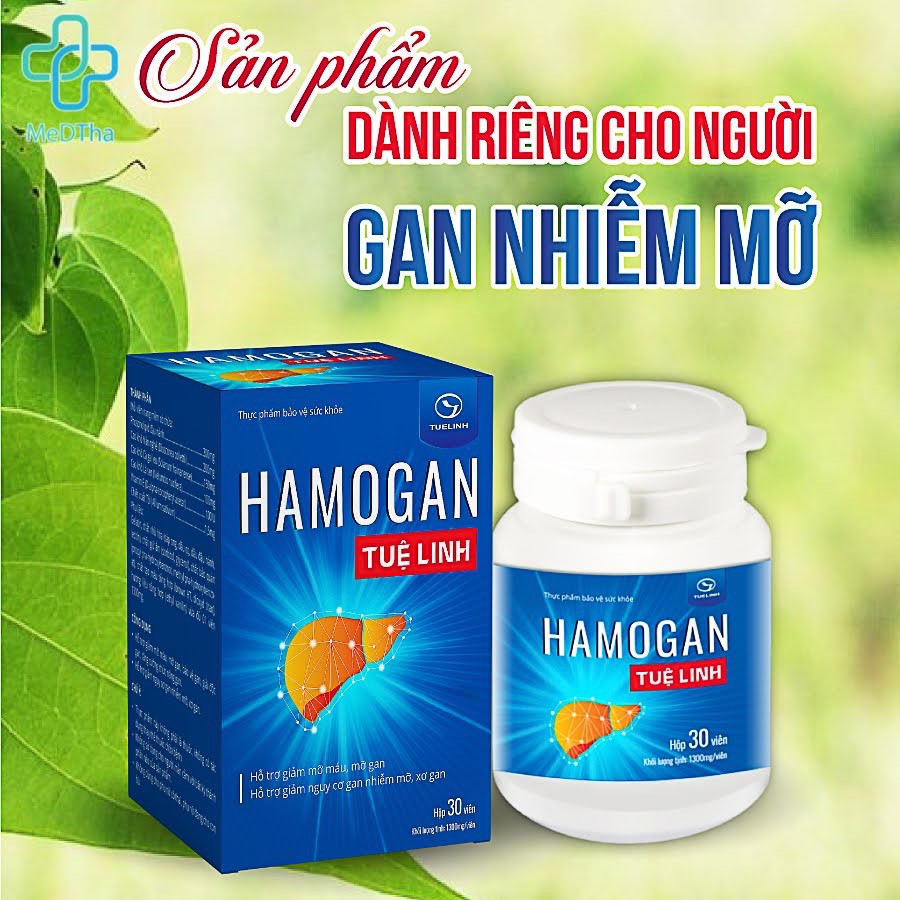 Hạ Mỡ Gan HAMOGAN Tuệ Linh - Giảm Mỡ Gan, Giảm Mỡ Máu, Giải Độc Gan, Tăng Cường Chức Năng Gan (Hộp 30 Viên) [Chính Hãng]