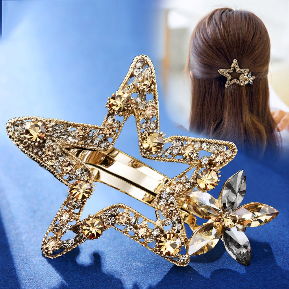 Kẹp tóc hình ngôi sao / bông hoa dễ thương phong cách Hàn Quốc cho nữ